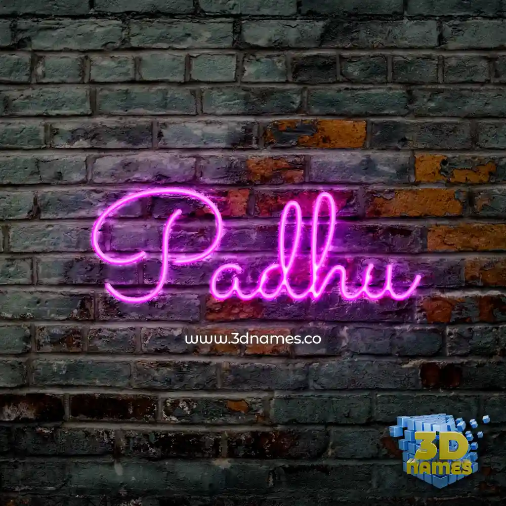 padhu in Pink Neon style - 3D name wallpaper