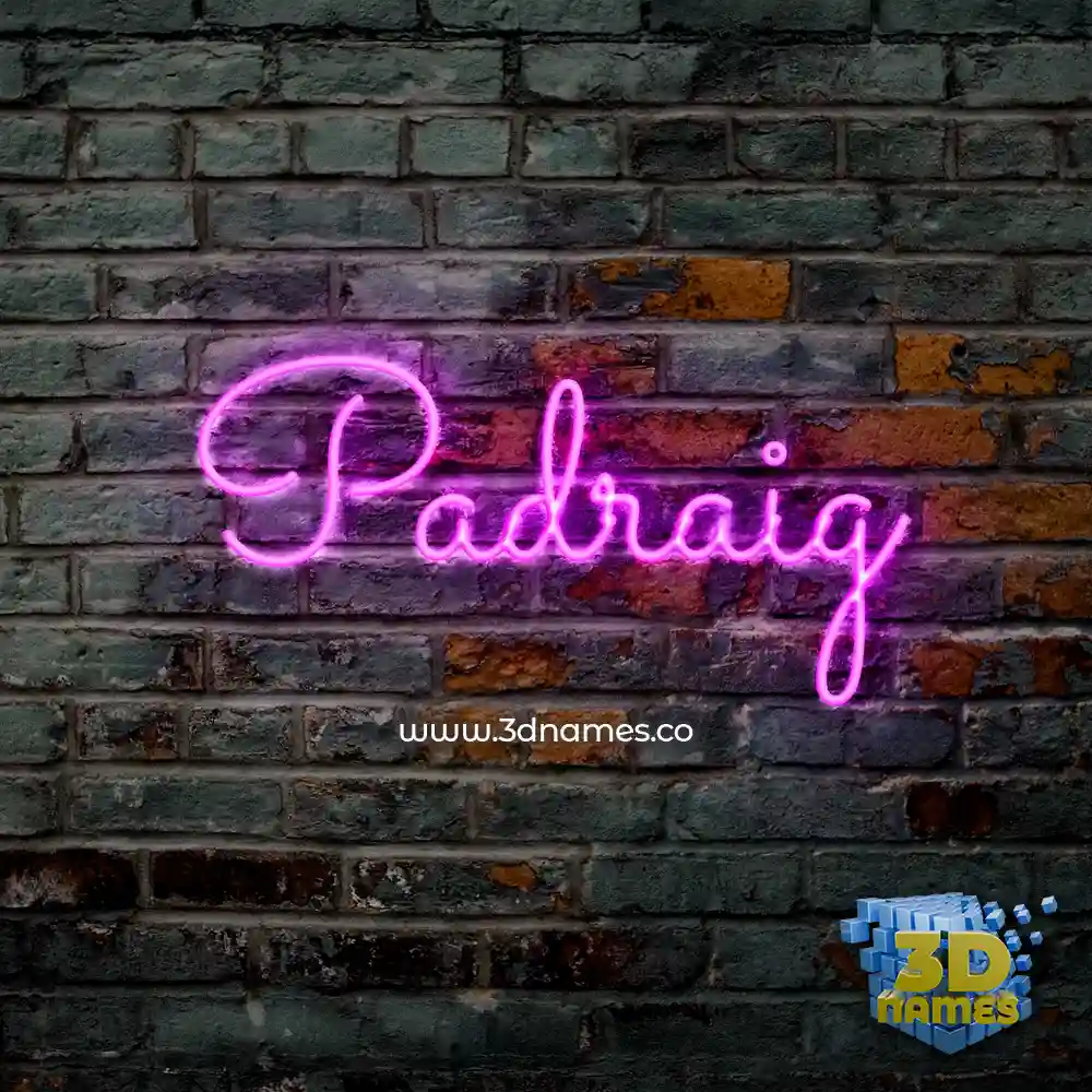 padraig in Pink Neon style - 3D name wallpaper