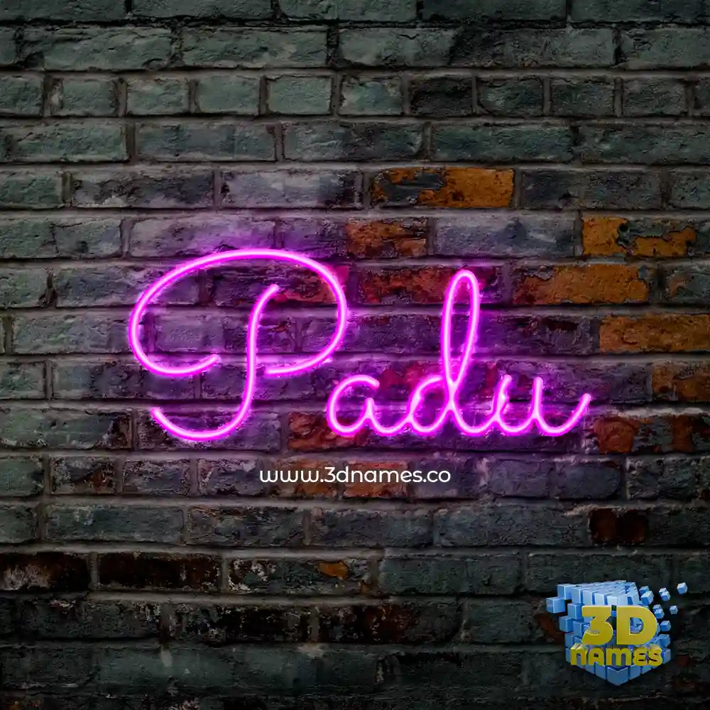 padu in Pink Neon style - 3D name wallpaper