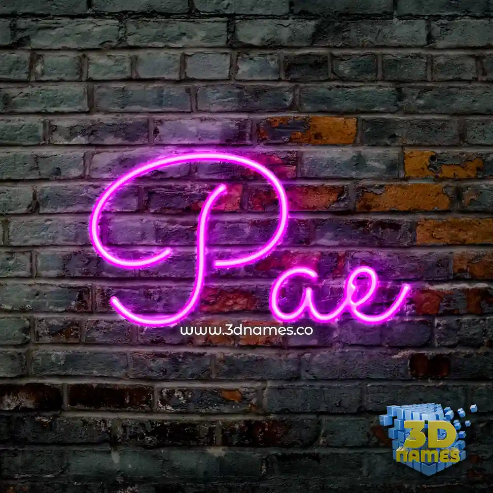 pae in Pink Neon style - 3D name wallpaper