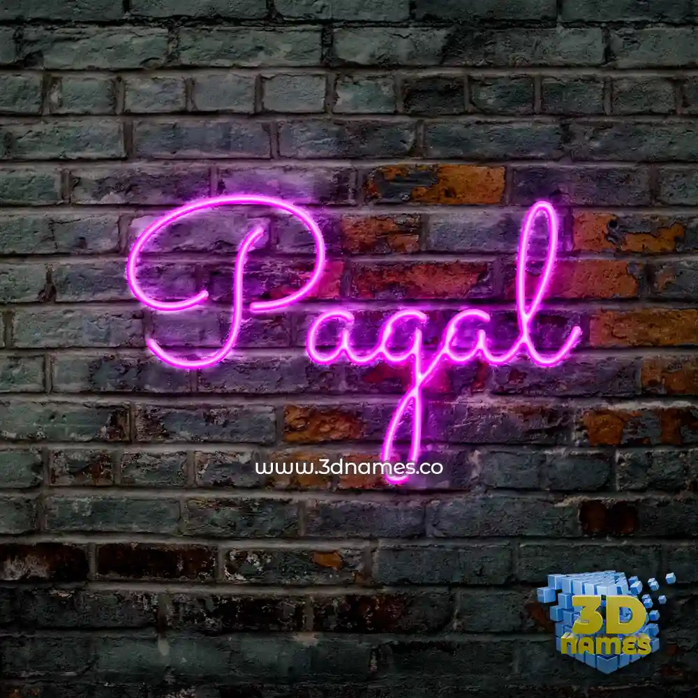 pagal in Pink Neon style - 3D name wallpaper