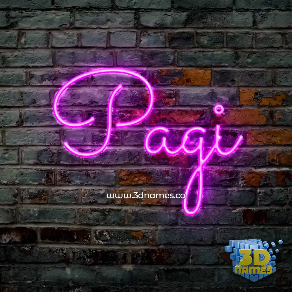 pagi in Pink Neon style - 3D name wallpaper