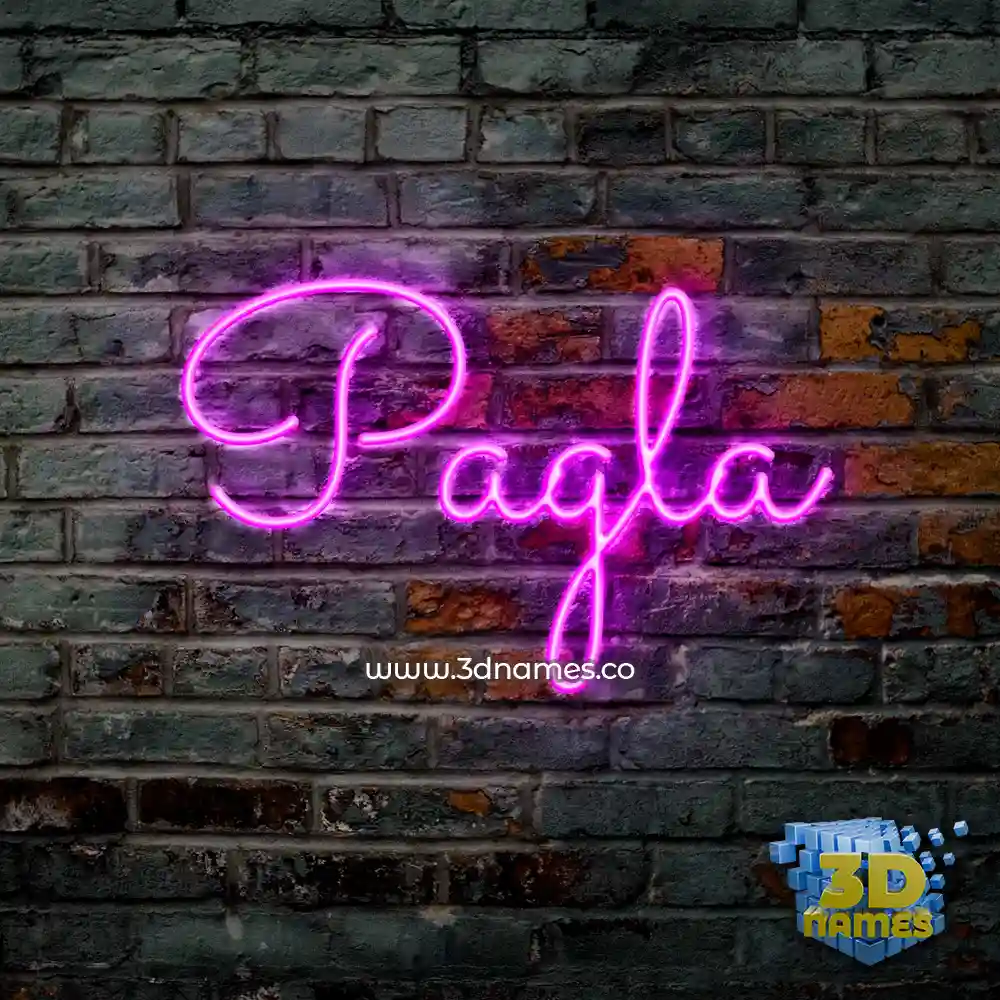 pagla in Pink Neon style - 3D name wallpaper