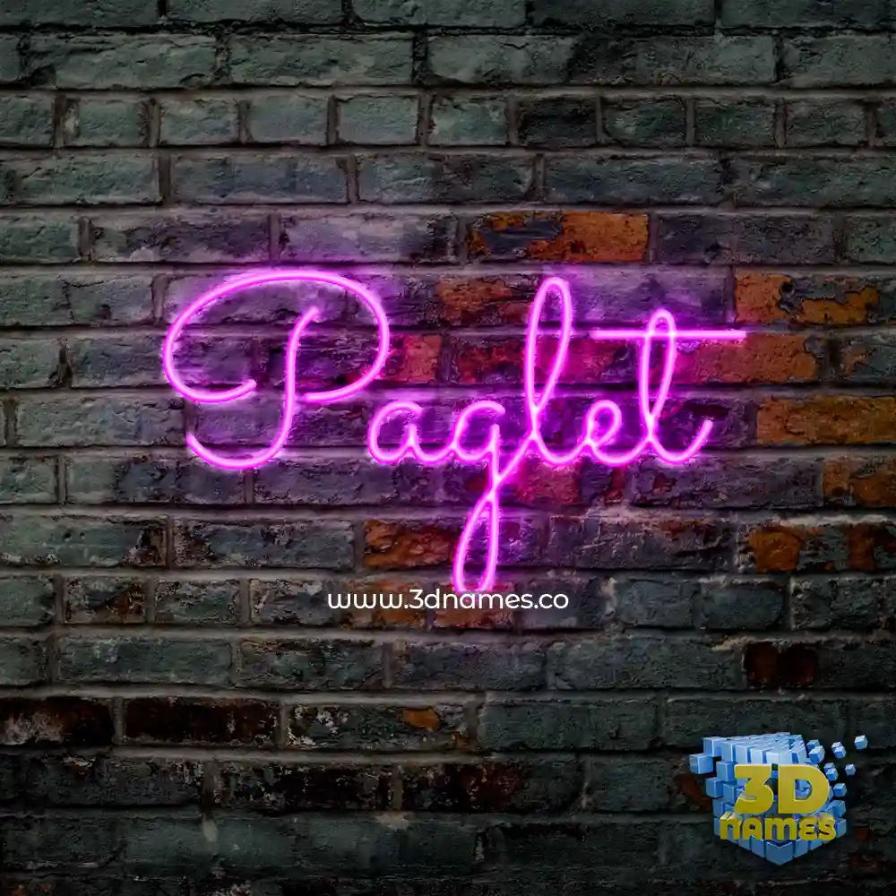 paglet in Pink Neon style - 3D name wallpaper