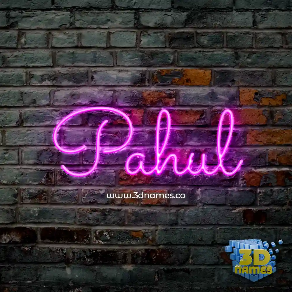 pahul in Pink Neon style - 3D name wallpaper