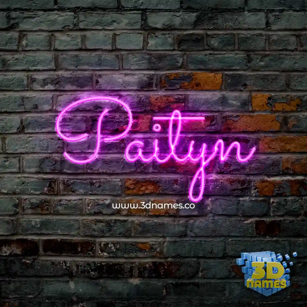 paityn in Pink Neon style - 3D name wallpaper