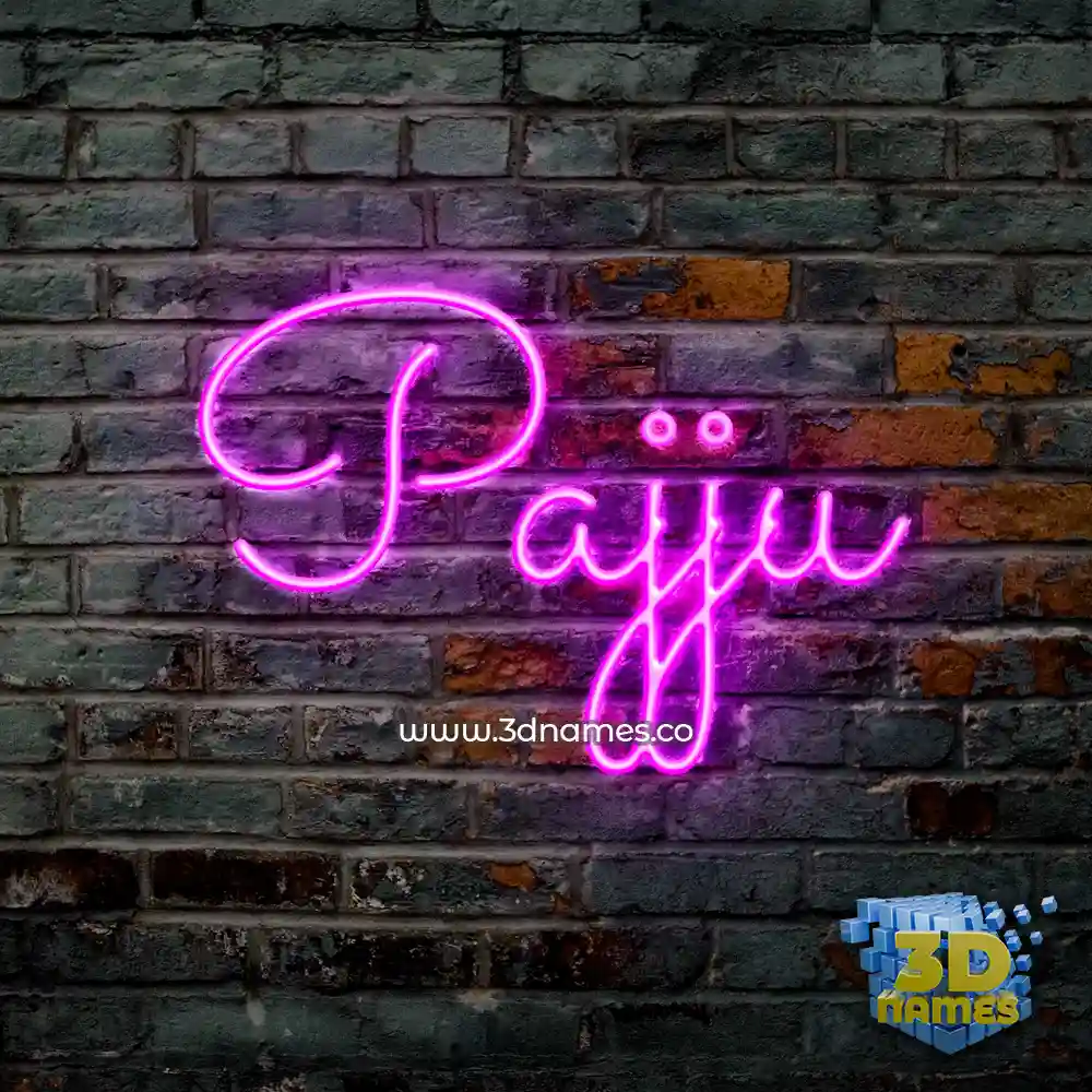 pajju in Pink Neon style - 3D name wallpaper