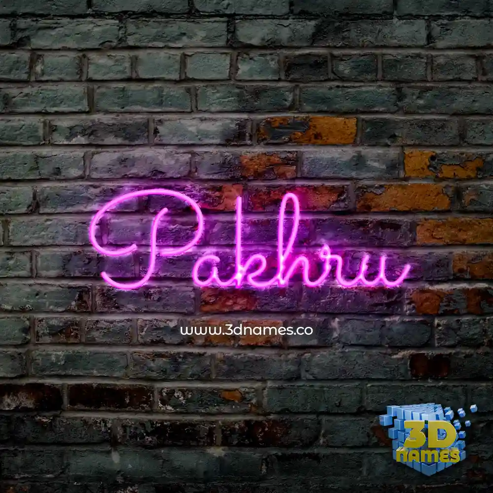 pakhru in Pink Neon style - 3D name wallpaper