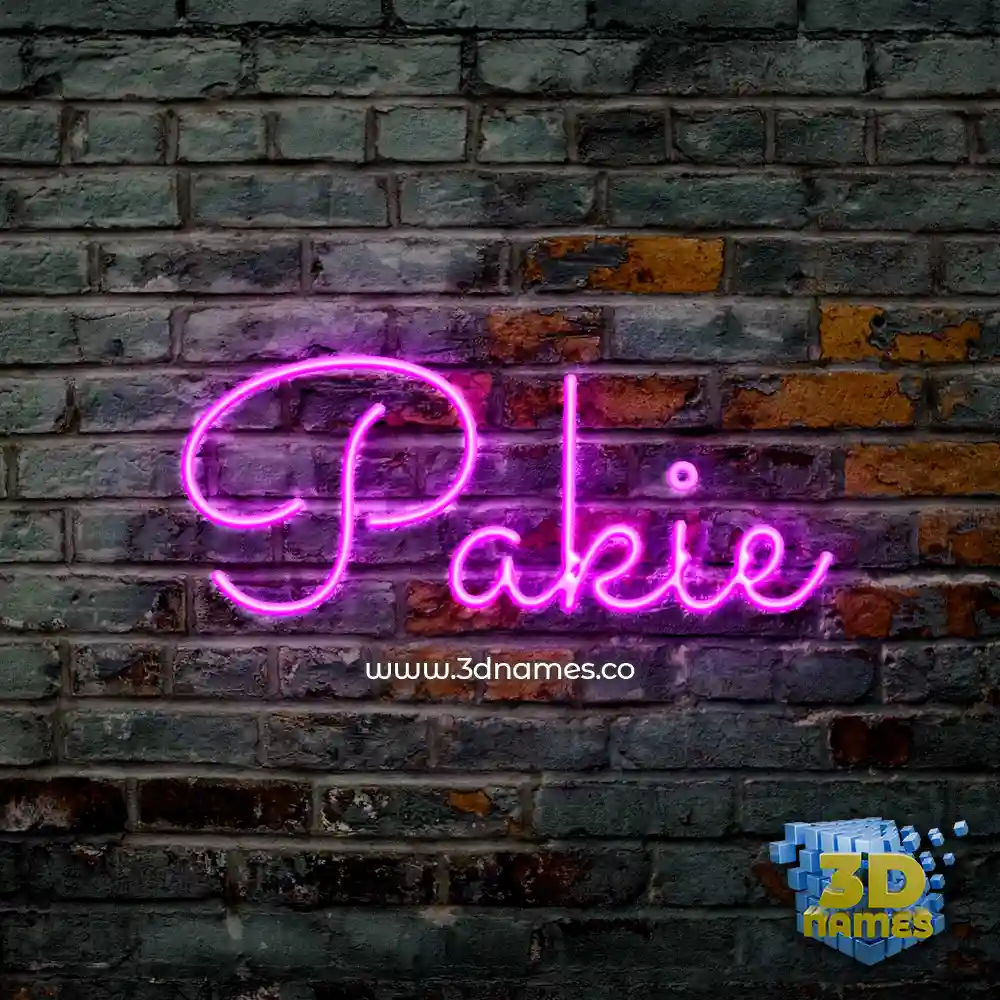 pakie in Pink Neon style - 3D name wallpaper