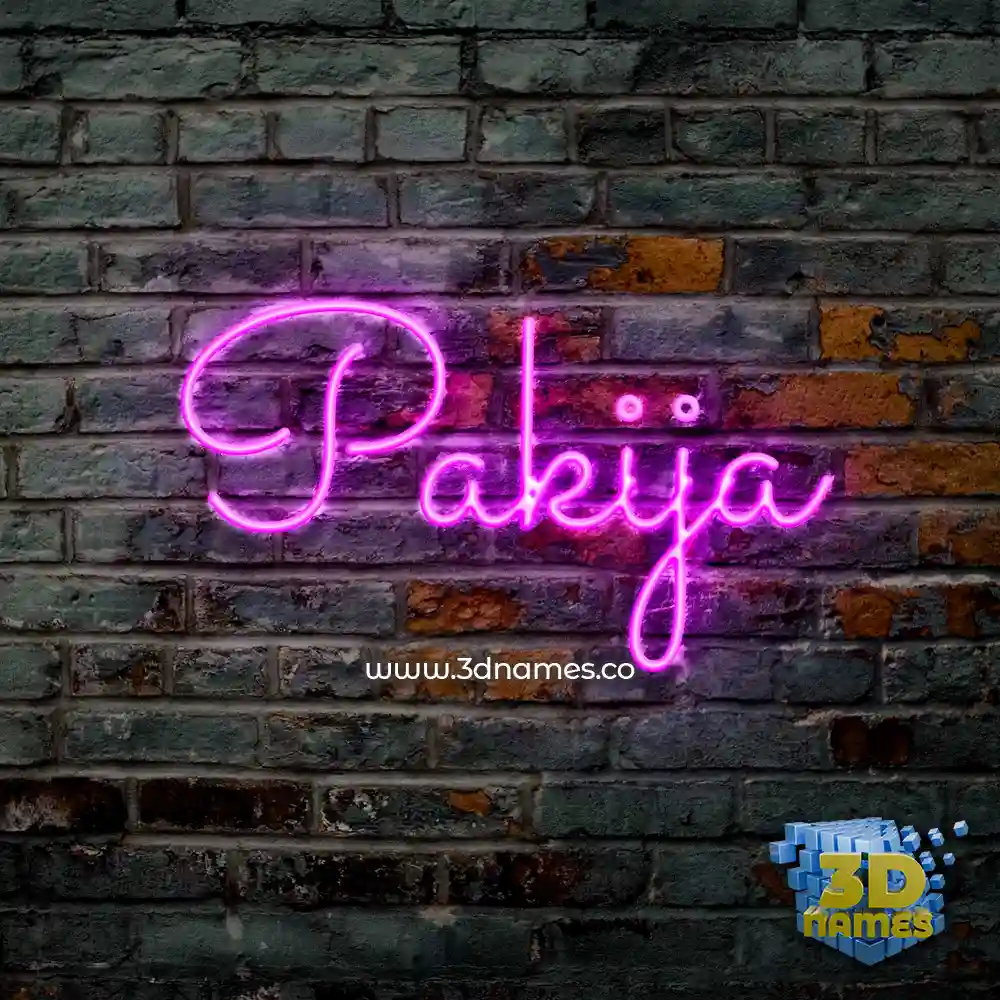 pakija in Pink Neon style - 3D name wallpaper