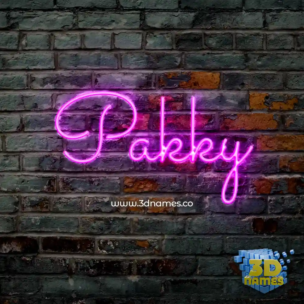 pakky in Pink Neon style - 3D name wallpaper