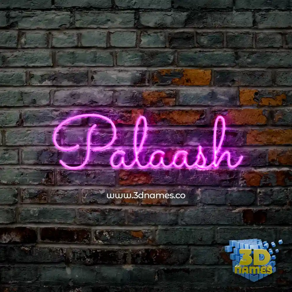 palaash in Pink Neon style - 3D name wallpaper