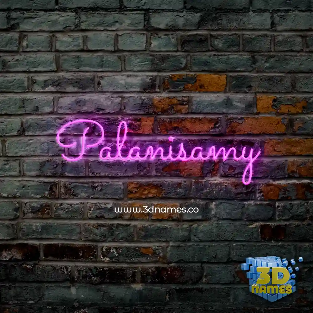 palanisamy in Pink Neon style - 3D name wallpaper