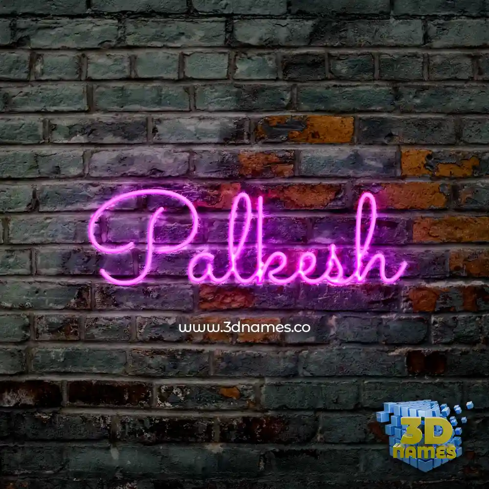 palkesh in Pink Neon style - 3D name wallpaper