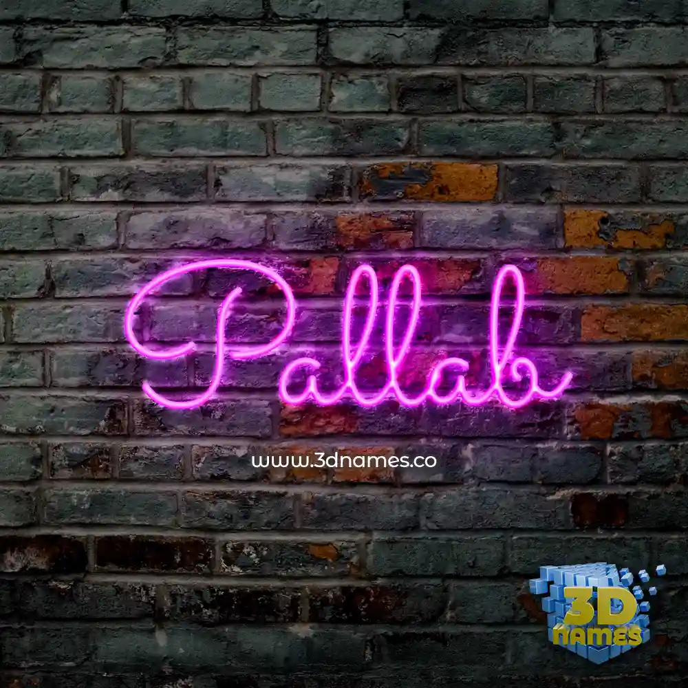 pallab in Pink Neon style - 3D name wallpaper
