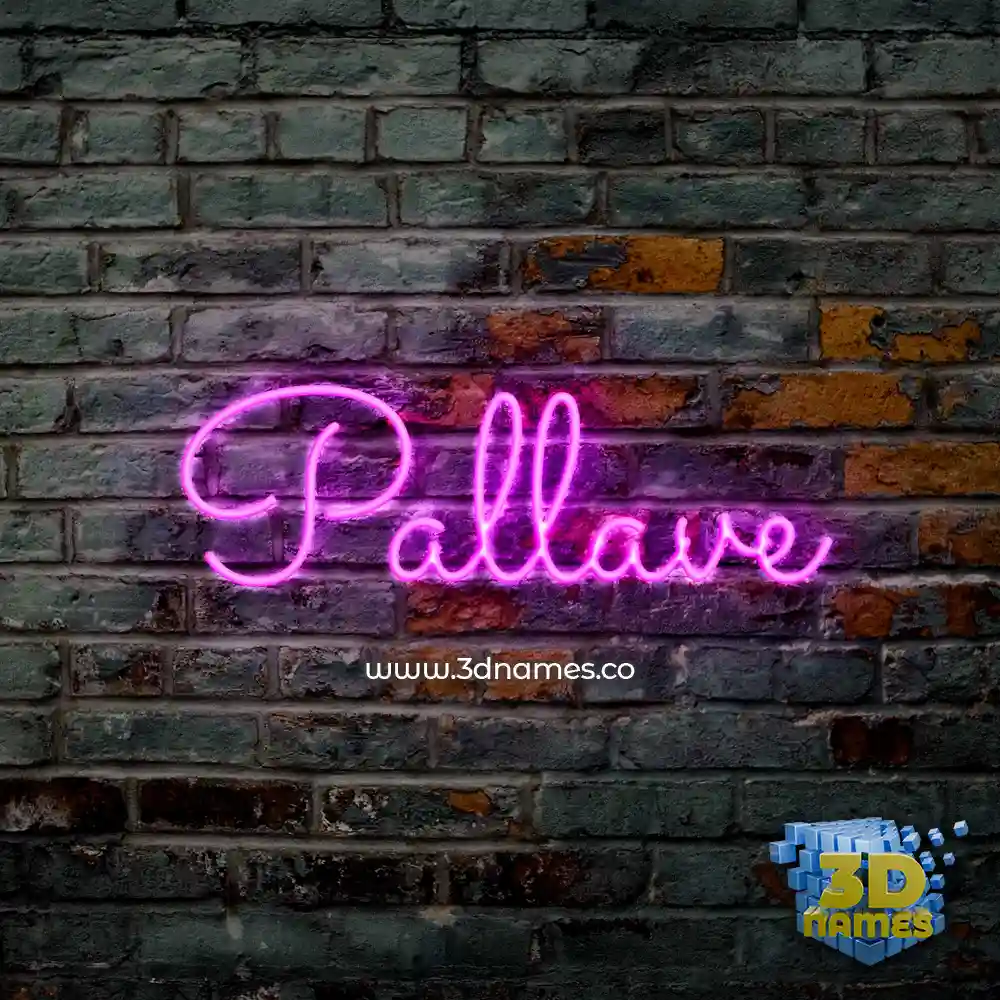 pallave in Pink Neon style - 3D name wallpaper