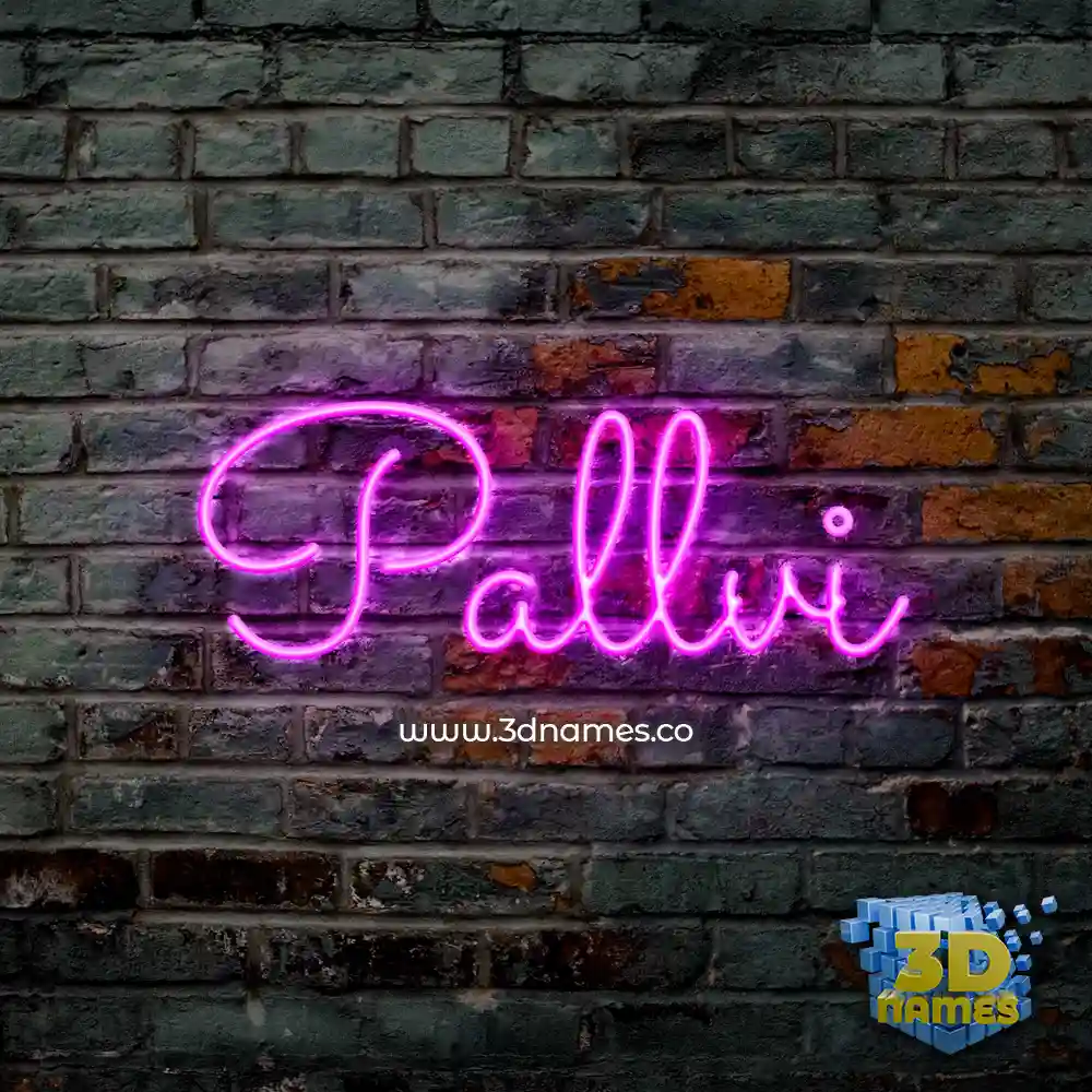 pallvi in Pink Neon style - 3D name wallpaper
