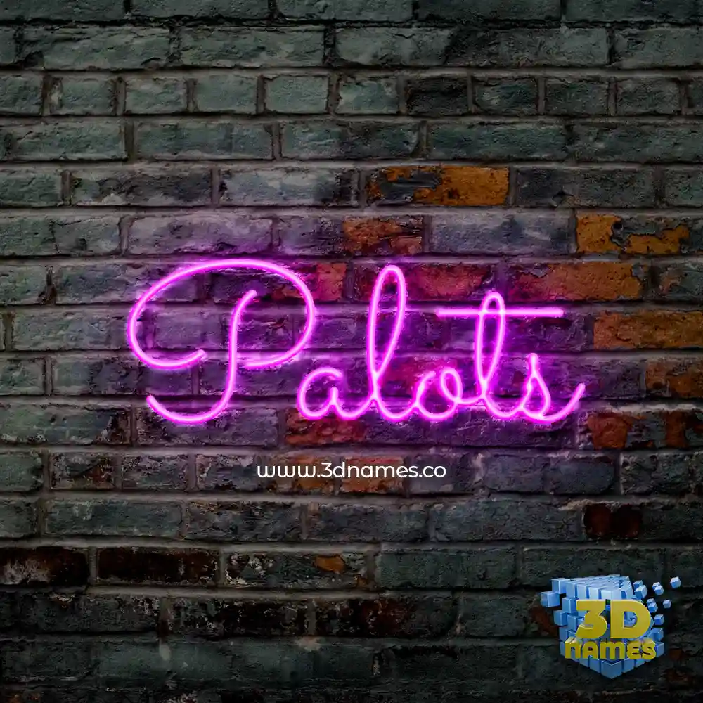 palots in Pink Neon style - 3D name wallpaper