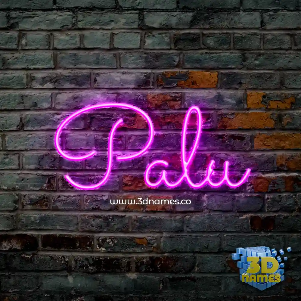 palu in Pink Neon style - 3D name wallpaper