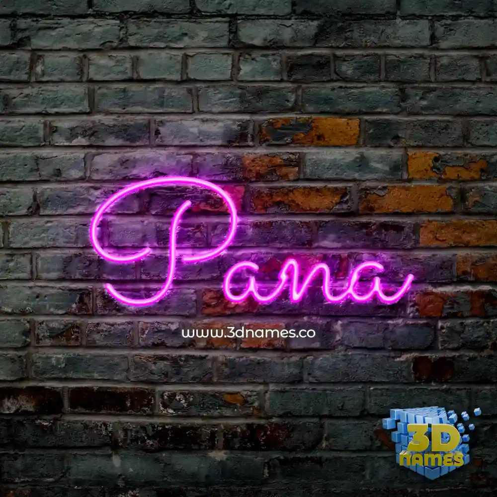pana in Pink Neon style - 3D name wallpaper
