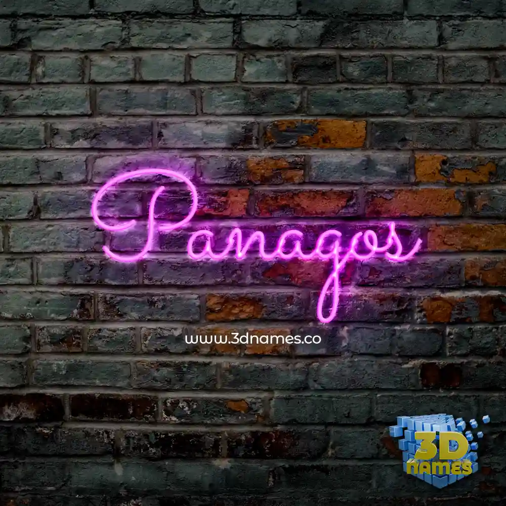 panagos in Pink Neon style - 3D name wallpaper