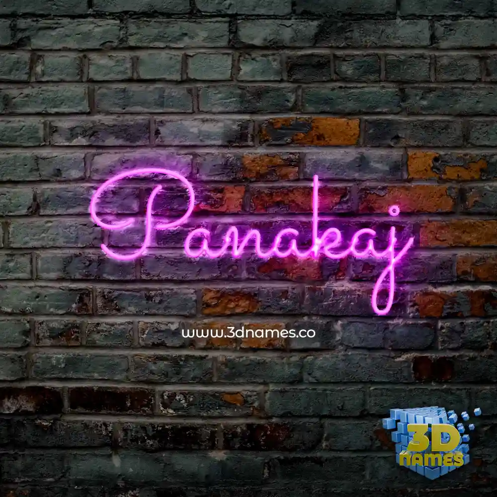 panakaj in Pink Neon style - 3D name wallpaper