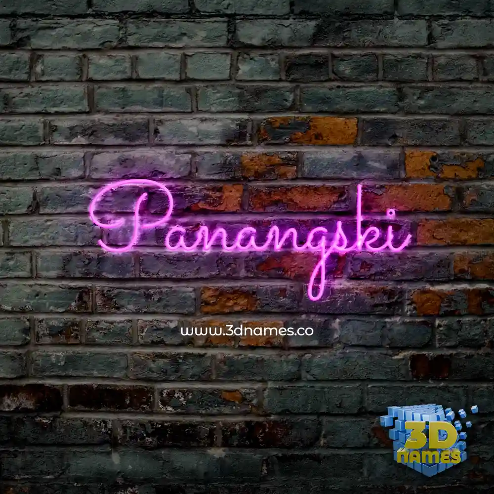 panangski in Pink Neon style - 3D name wallpaper