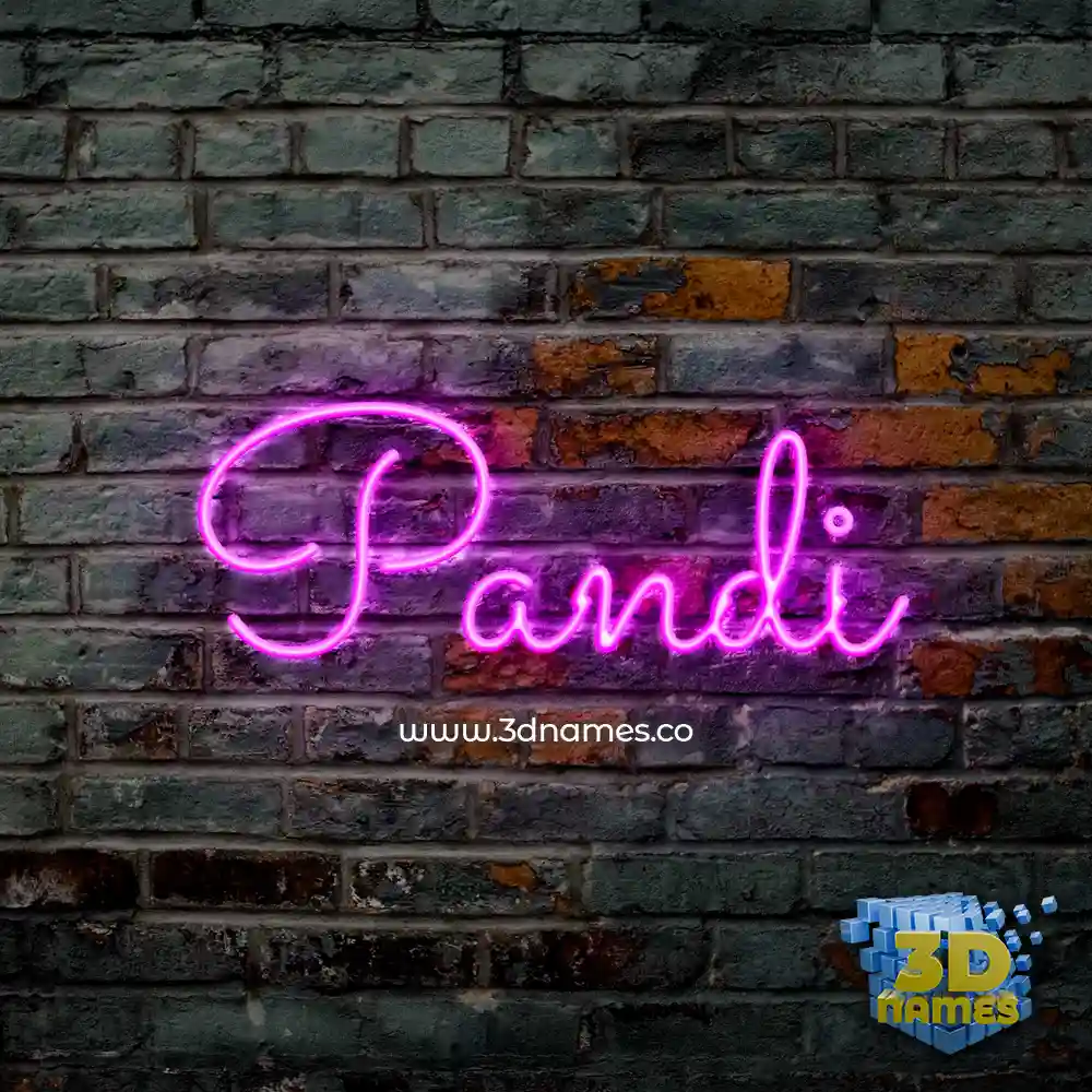pandi in Pink Neon style - 3D name wallpaper