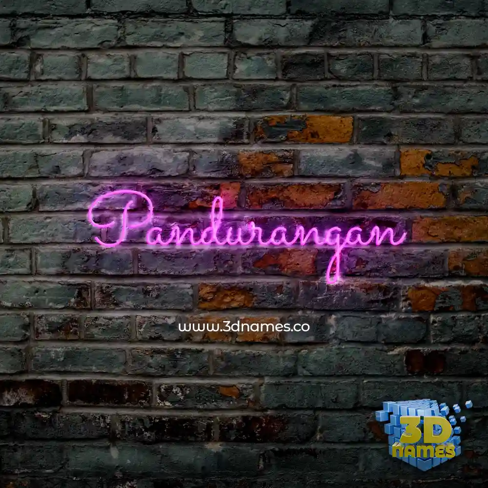 pandurangan in Pink Neon style - 3D name wallpaper