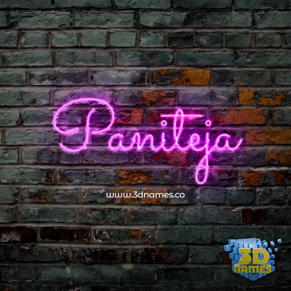 paniteja in Pink Neon style - 3D name wallpaper