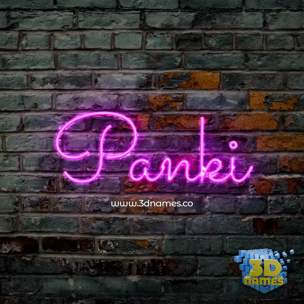 panki in Pink Neon style - 3D name wallpaper
