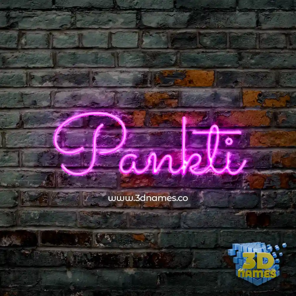 pankti in Pink Neon style - 3D name wallpaper