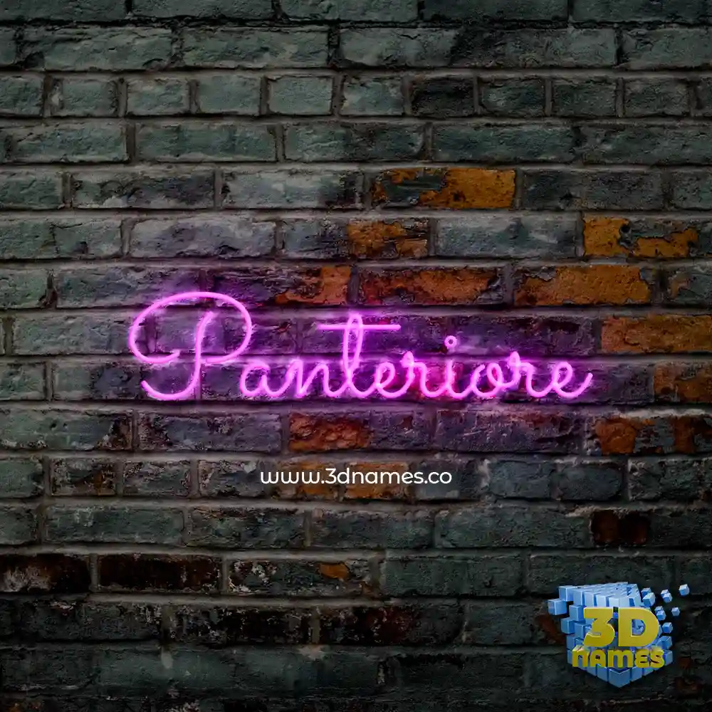 panteriore in Pink Neon style - 3D name wallpaper