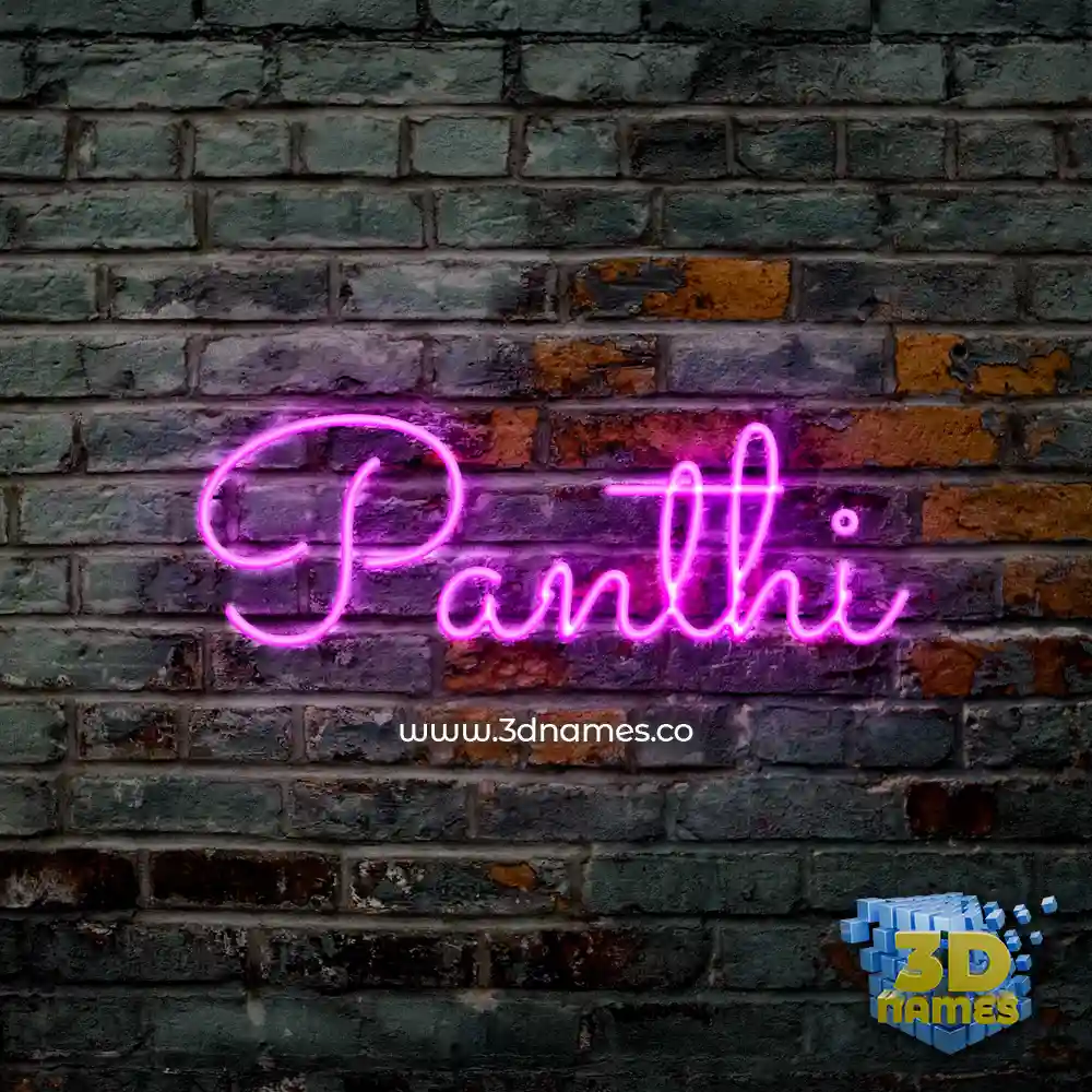 panthi in Pink Neon style - 3D name wallpaper