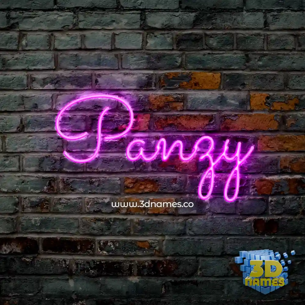 panzy in Pink Neon style - 3D name wallpaper