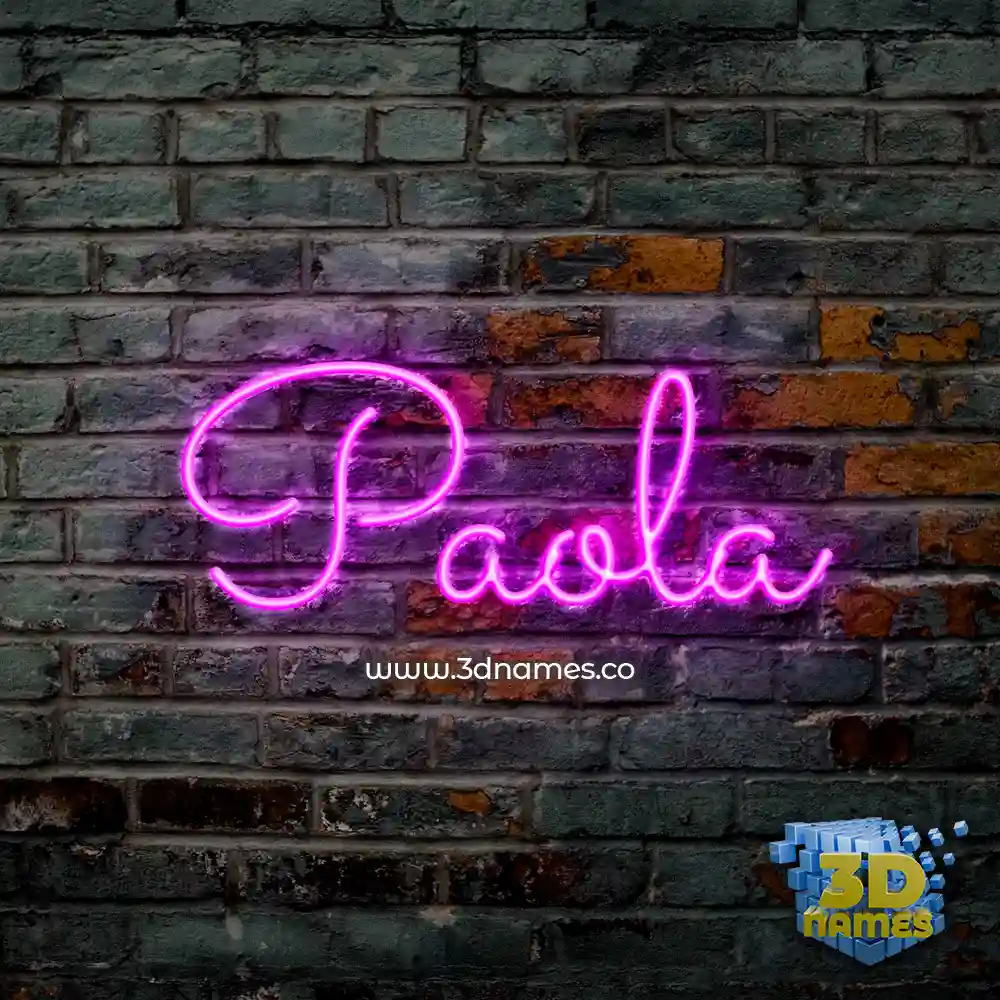 paola in Pink Neon style - 3D name wallpaper