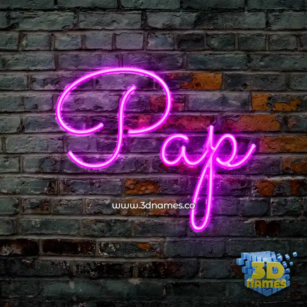 pap in Pink Neon style - 3D name wallpaper