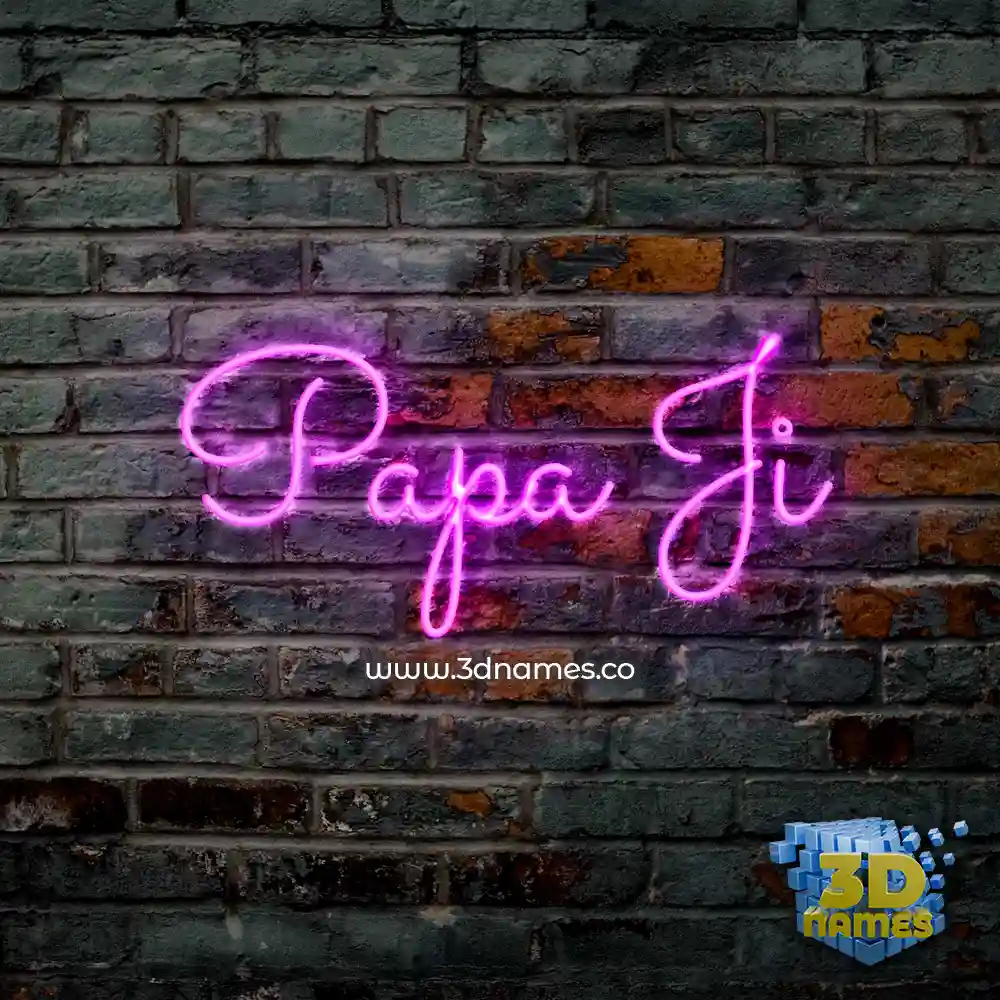 papa ji in Pink Neon style - 3D name wallpaper