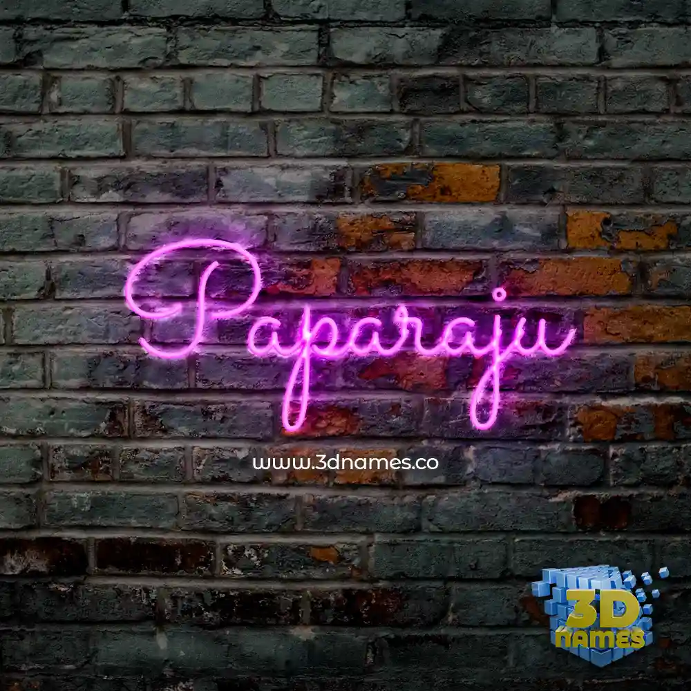 paparaju in Pink Neon style - 3D name wallpaper