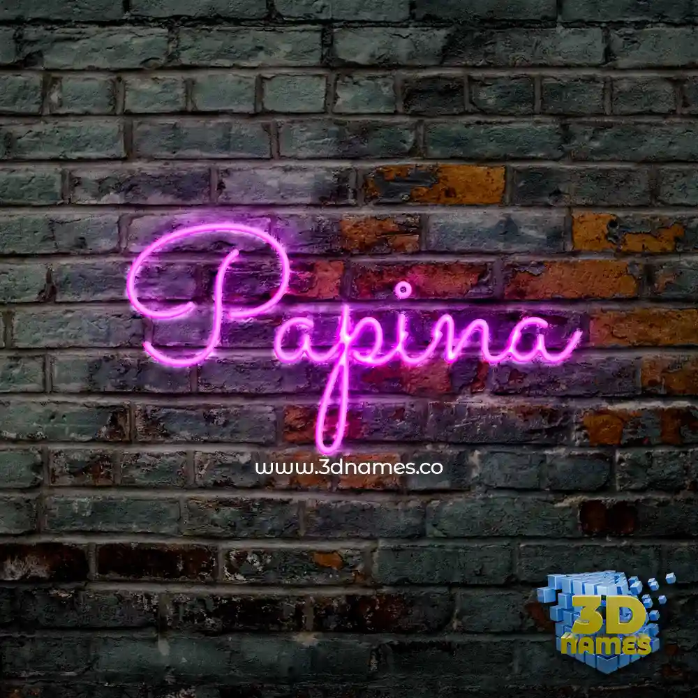 papina in Pink Neon style - 3D name wallpaper