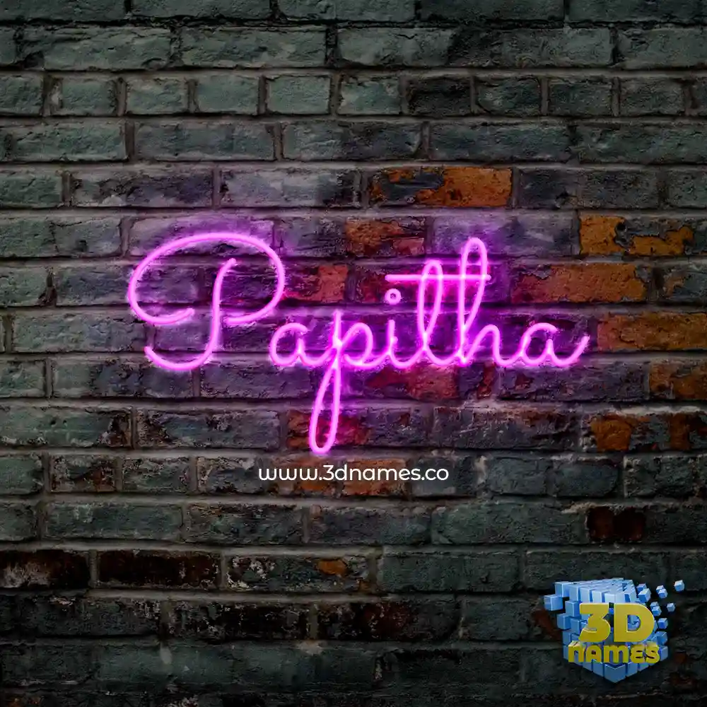 papitha in Pink Neon style - 3D name wallpaper