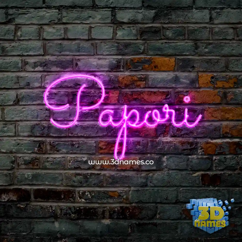 papori in Pink Neon style - 3D name wallpaper