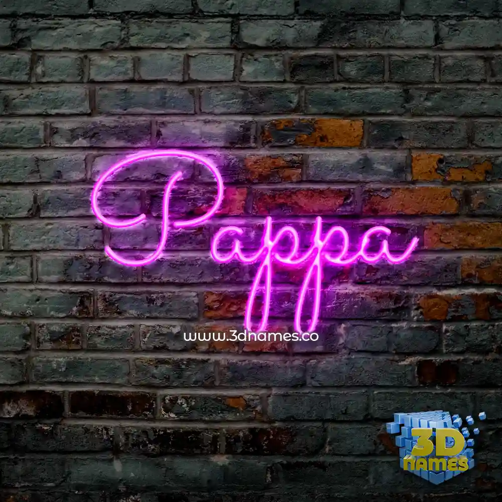 pappa in Pink Neon style - 3D name wallpaper