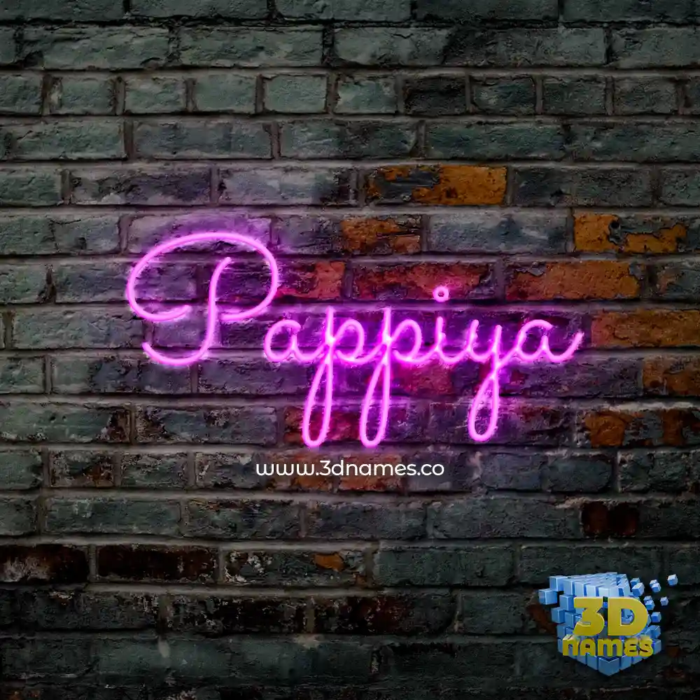 pappiya in Pink Neon style - 3D name wallpaper