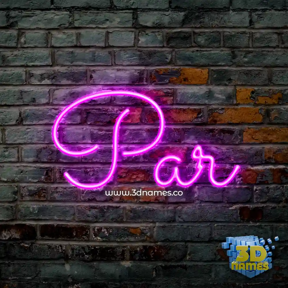 par in Pink Neon style - 3D name wallpaper