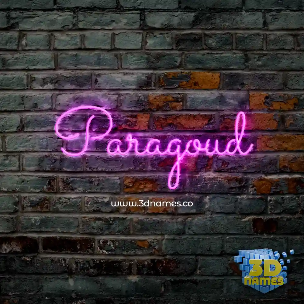 paragoud in Pink Neon style - 3D name wallpaper