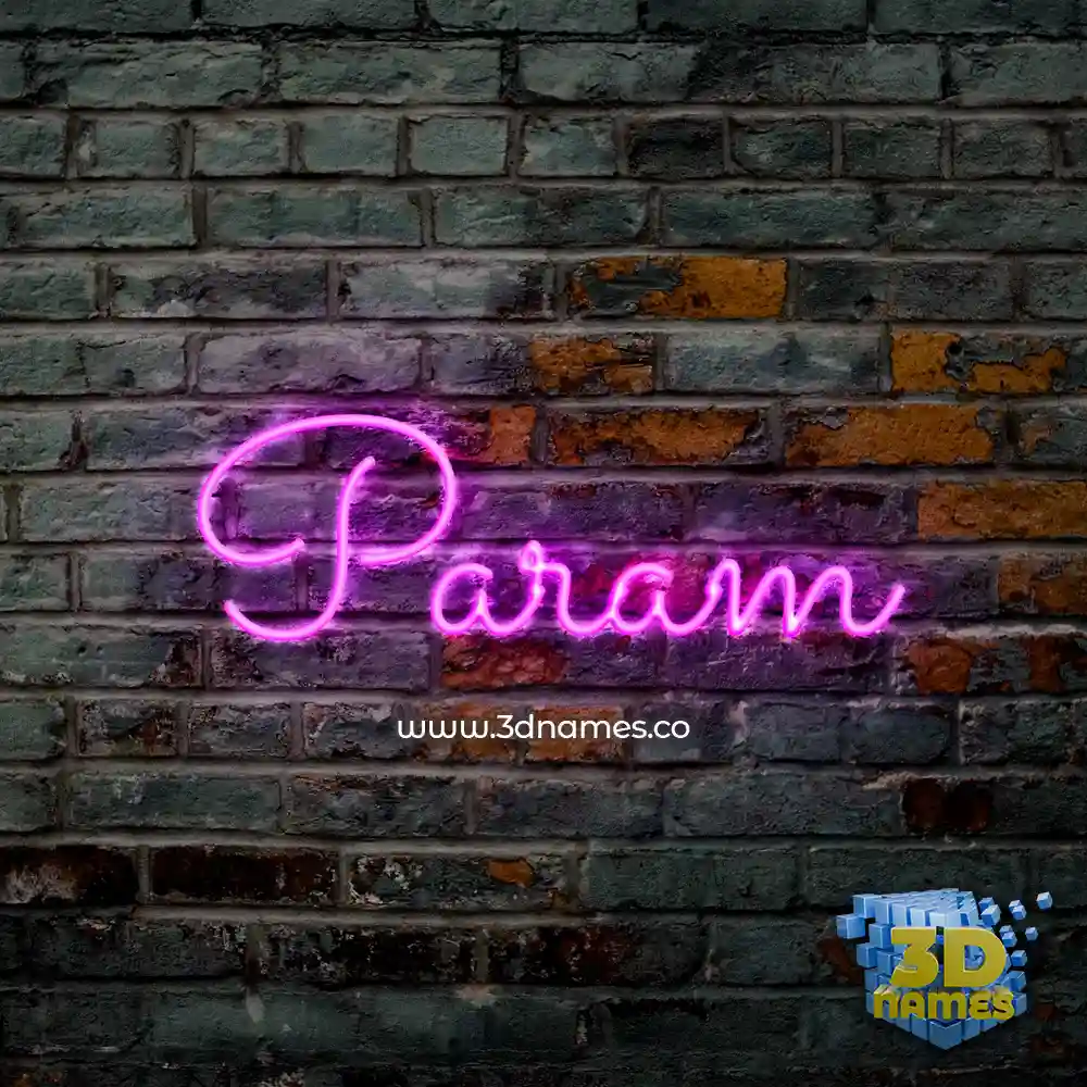 param in Pink Neon style - 3D name wallpaper