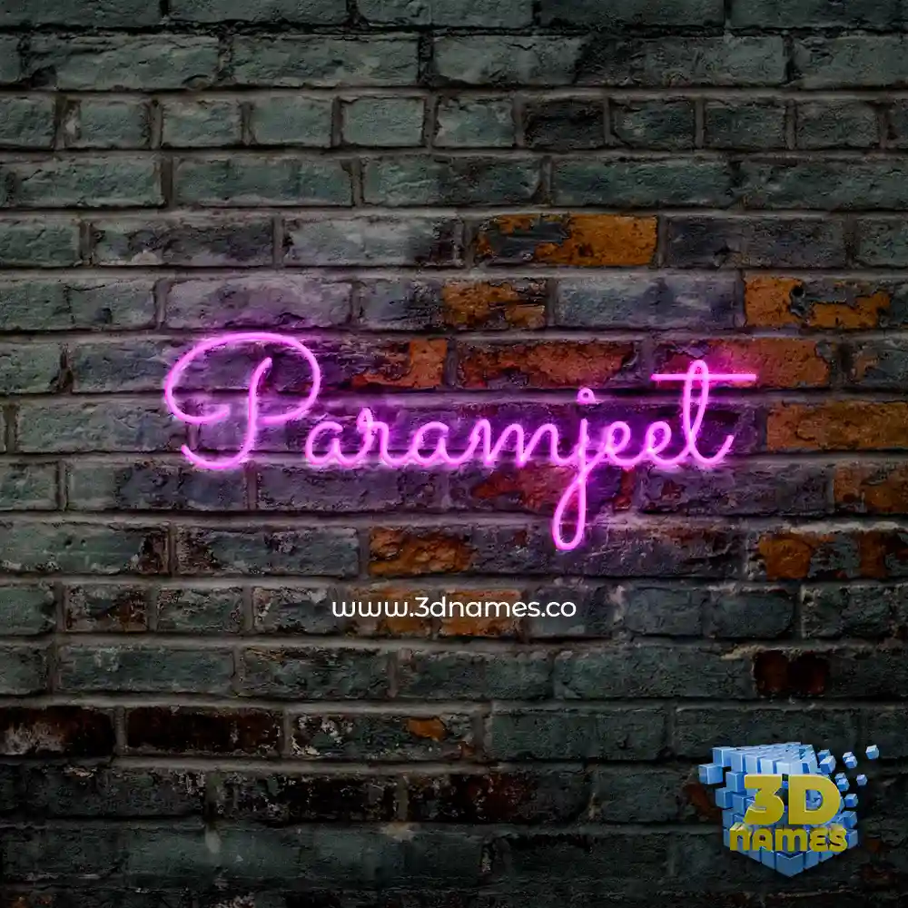 paramjeet in Pink Neon style - 3D name wallpaper