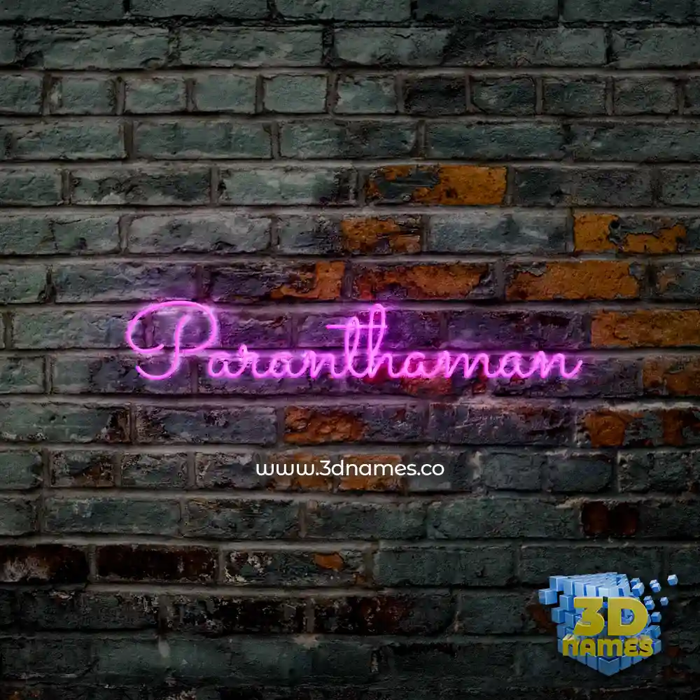 paranthaman in Pink Neon style - 3D name wallpaper