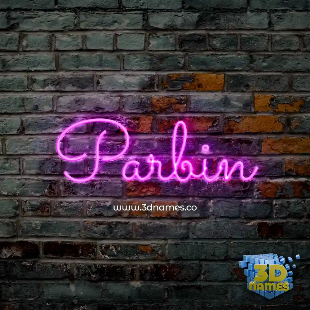 parbin in Pink Neon style - 3D name wallpaper